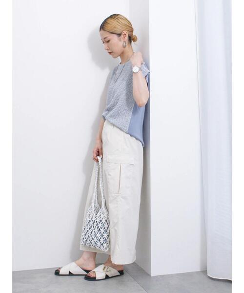 Samansa Mos2 blue（サマンサモスモスブルー）の「ふくれ接結切替プルオーバー（Tシャツ/カットソー・レディース・ブルー/ブラック/キナリ・F）」の13枚目の写真