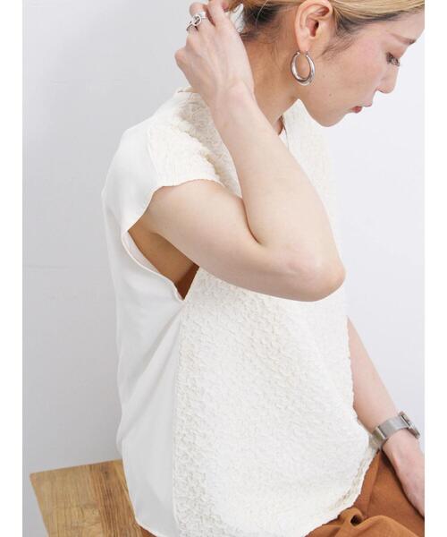 Samansa Mos2 blue（サマンサモスモスブルー）の「ふくれ接結切替プルオーバー（Tシャツ/カットソー・レディース・ブルー/ブラック/キナリ・F）」の15枚目の写真