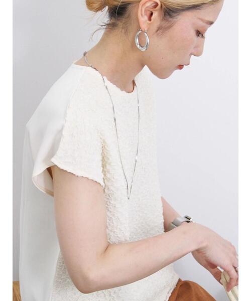 Samansa Mos2 blue（サマンサモスモスブルー）の「ふくれ接結切替プルオーバー（Tシャツ/カットソー・レディース・ブルー/ブラック/キナリ・F）」の16枚目の写真