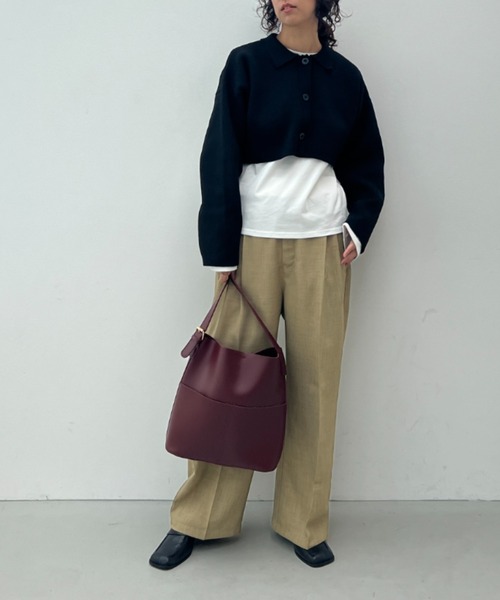 総針編みショートニットカーディガン（カーディガン/ボレロ）｜y/m（イム）