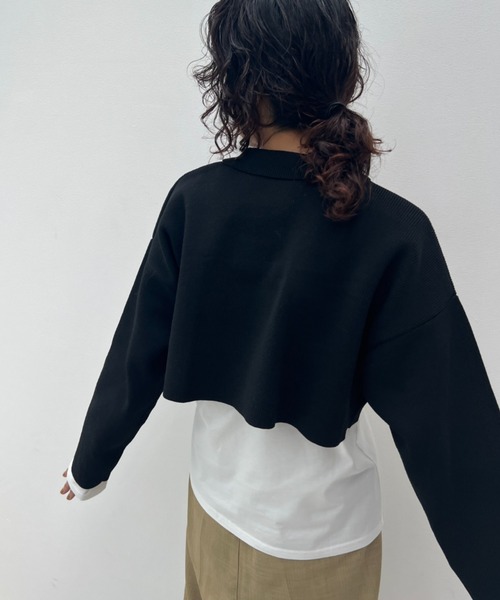 総針編みショートニットカーディガン（カーディガン/ボレロ）｜y/m（イム）