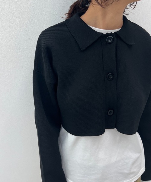 総針編みショートニットカーディガン（カーディガン/ボレロ）｜y/m（イム）