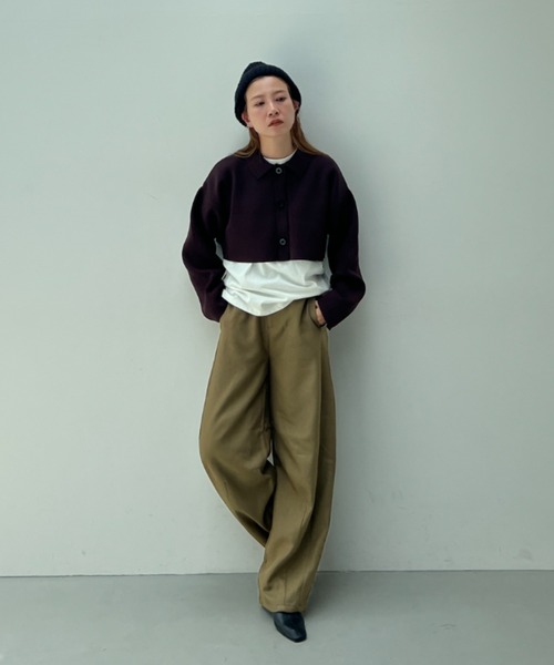 総針編みショートニットカーディガン（カーディガン/ボレロ）｜y/m（イム）