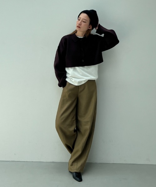 総針編みショートニットカーディガン（カーディガン/ボレロ）｜y/m（イム）