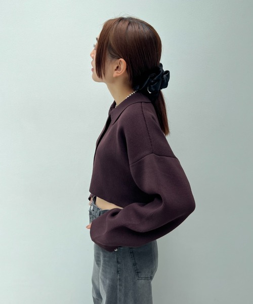 総針編みショートニットカーディガン（カーディガン/ボレロ）｜y/m（イム）