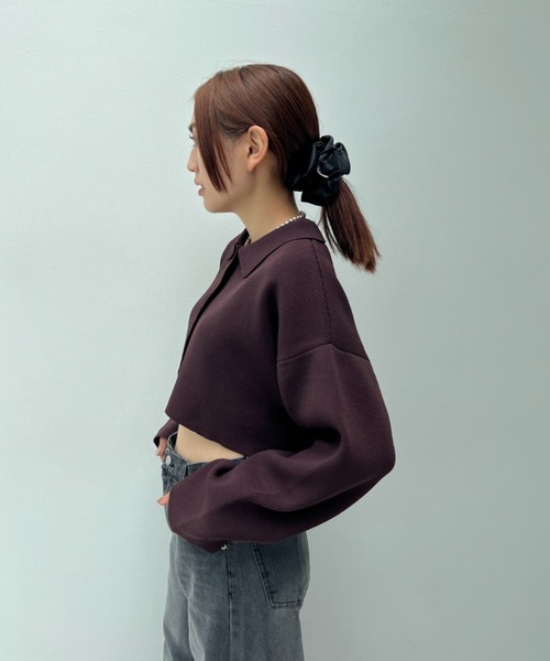 総針編みショートニットカーディガン（カーディガン/ボレロ）｜y/m（イム）