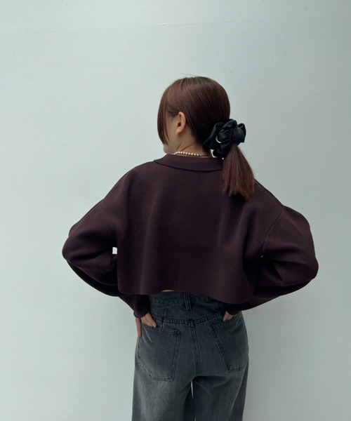 総針編みショートニットカーディガン（カーディガン/ボレロ）｜y/m（イム）