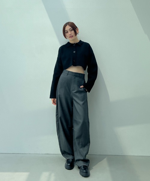 総針編みショートニットカーディガン（カーディガン/ボレロ）｜y/m（イム）