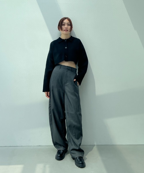 総針編みショートニットカーディガン（カーディガン/ボレロ）｜y/m（イム）