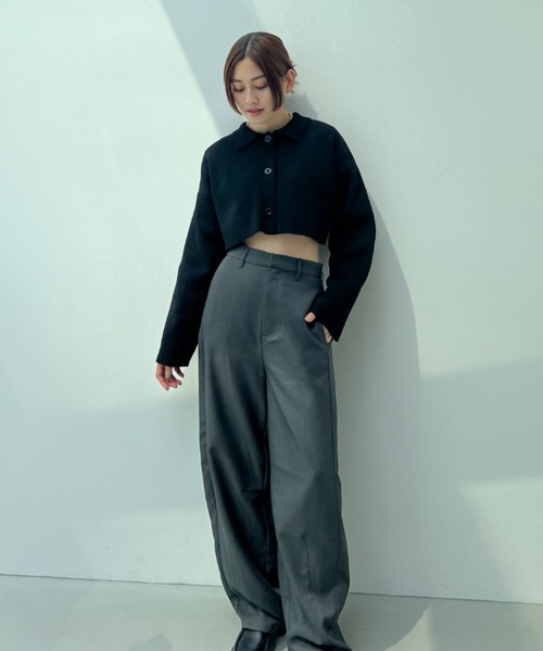 総針編みショートニットカーディガン（カーディガン/ボレロ）｜y/m（イム）