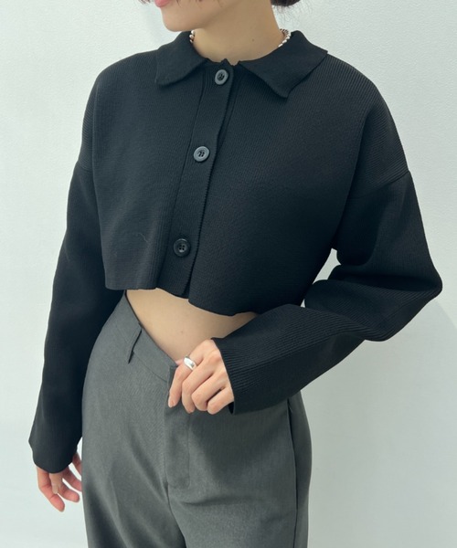 総針編みショートニットカーディガン（カーディガン/ボレロ）｜y/m（イム）