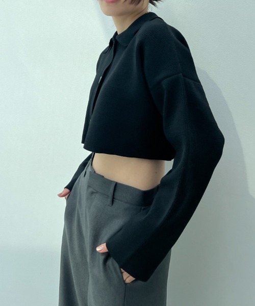 総針編みショートニットカーディガン（カーディガン/ボレロ）｜y/m（イム）