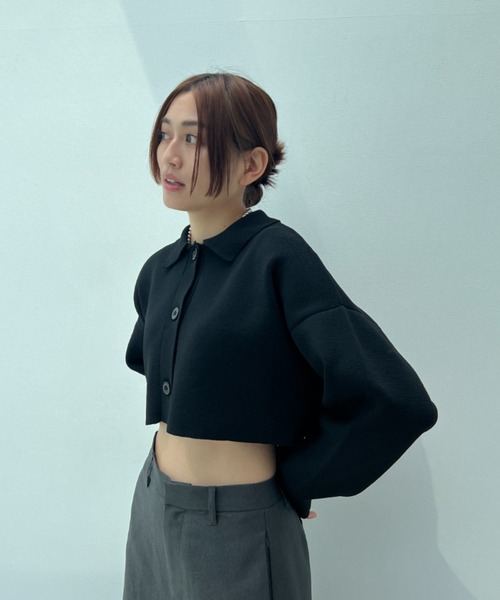 総針編みショートニットカーディガン（カーディガン/ボレロ）｜y/m（イム）