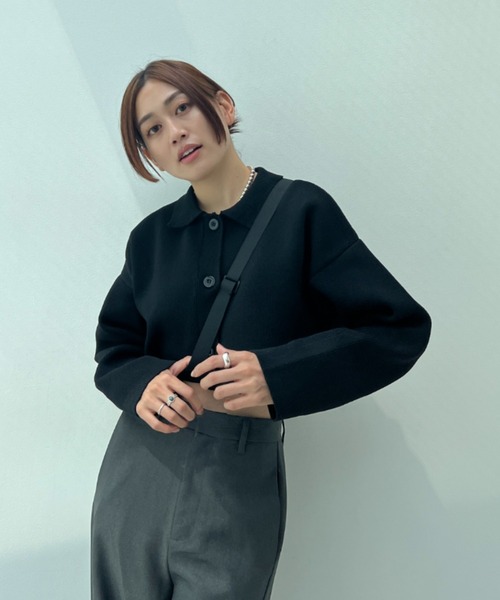 総針編みショートニットカーディガン（カーディガン/ボレロ）｜y/m（イム）