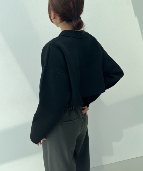 総針編みショートニットカーディガン（カーディガン/ボレロ）｜y/m（イム）