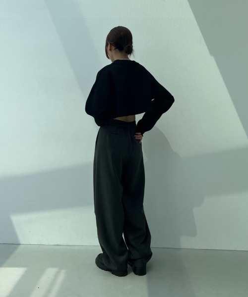 総針編みショートニットカーディガン（カーディガン/ボレロ）｜y/m（イム）