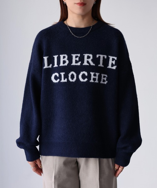 Riberry(リベリー)の「ロゴジャガードニット(ニット/セーター・レディース・ネイビー/杢グレー・FREE)」の20枚目の写真