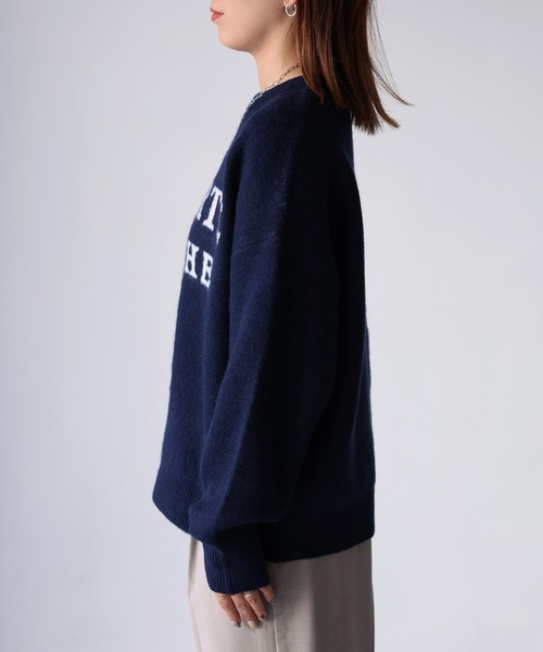 Riberry(リベリー)の「ロゴジャガードニット(ニット/セーター・レディース・ネイビー/杢グレー・FREE)」の21枚目の写真