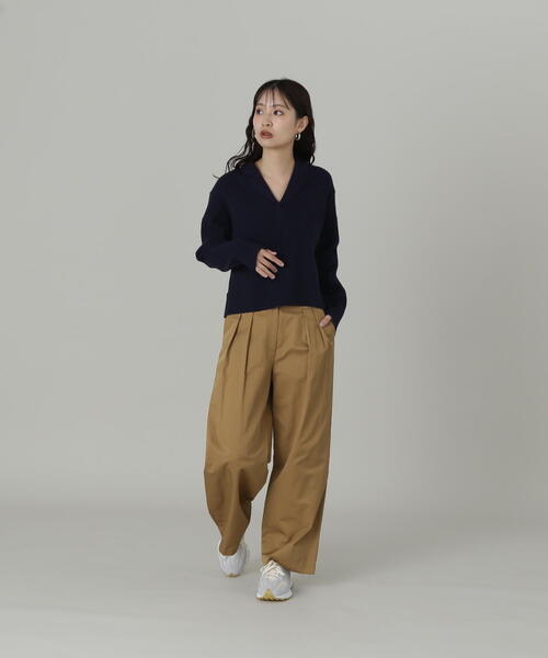 N.(N. Natural Beauty Basic)(エヌエヌナチュラルビューティーベーシック)の「◆タックチノワイドパンツ(チノパンツ・レディース・ベージュ/カーキ・SMALL/MEDIUM)」の22枚目の写真