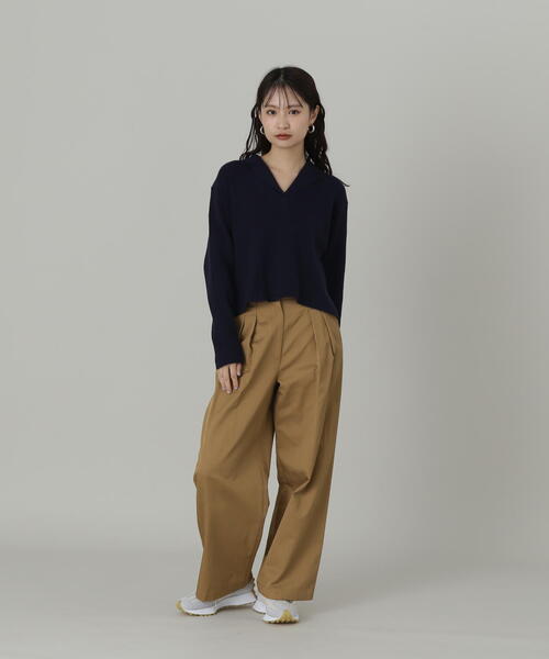 N.(N. Natural Beauty Basic)(エヌエヌナチュラルビューティーベーシック)の「◆タックチノワイドパンツ(チノパンツ・レディース・ベージュ/カーキ・SMALL/MEDIUM)」の21枚目の写真