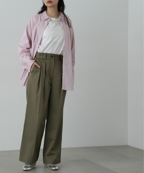 N.(N. Natural Beauty Basic)(エヌエヌナチュラルビューティーベーシック)の「◆タックチノワイドパンツ(チノパンツ・レディース・ベージュ/カーキ・SMALL/MEDIUM)」の14枚目の写真