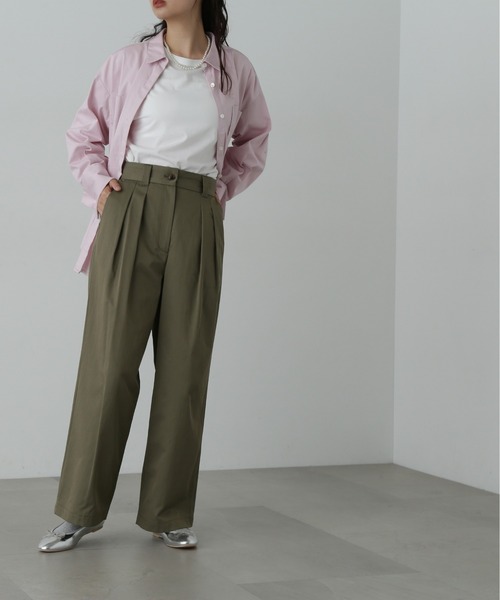 N.(N. Natural Beauty Basic)(エヌエヌナチュラルビューティーベーシック)の「◆タックチノワイドパンツ(チノパンツ・レディース・ベージュ/カーキ・SMALL/MEDIUM)」の15枚目の写真