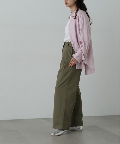 N.(N. Natural Beauty Basic)(エヌエヌナチュラルビューティーベーシック)の「◆タックチノワイドパンツ(チノパンツ・レディース・ベージュ/カーキ・SMALL/MEDIUM)」の16枚目の写真