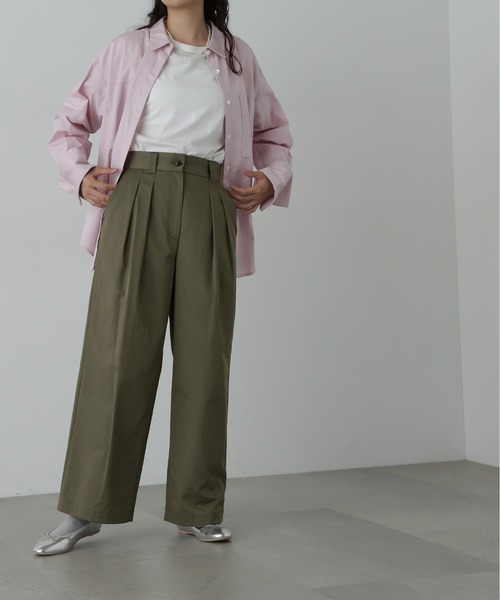 N.(N. Natural Beauty Basic)(エヌエヌナチュラルビューティーベーシック)の「◆タックチノワイドパンツ(チノパンツ・レディース・ベージュ/カーキ・SMALL/MEDIUM)」の17枚目の写真