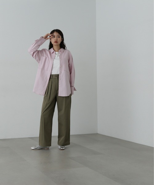 N.(N. Natural Beauty Basic)(エヌエヌナチュラルビューティーベーシック)の「◆タックチノワイドパンツ(チノパンツ・レディース・ベージュ/カーキ・SMALL/MEDIUM)」の18枚目の写真