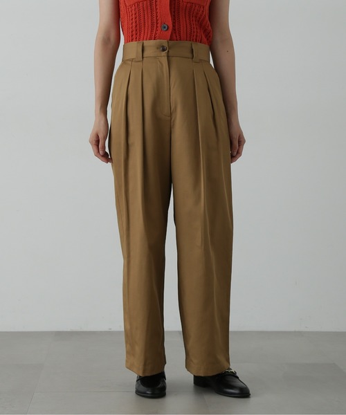 N.(N. Natural Beauty Basic)(エヌエヌナチュラルビューティーベーシック)の「◆タックチノワイドパンツ(チノパンツ・レディース・ベージュ/カーキ・SMALL/MEDIUM)」の8枚目の写真