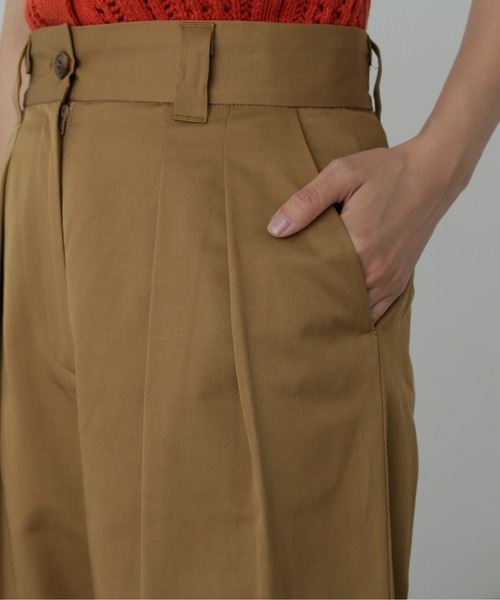 N.(N. Natural Beauty Basic)(エヌエヌナチュラルビューティーベーシック)の「◆タックチノワイドパンツ(チノパンツ・レディース・ベージュ/カーキ・SMALL/MEDIUM)」の12枚目の写真