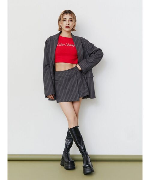 EVRIS（エヴリス）の「オーバーサイズジャケット【セットアップ着用可能】（テーラードジャケット・レディース・グレー/ブラック・FREE）」の6枚目の写真