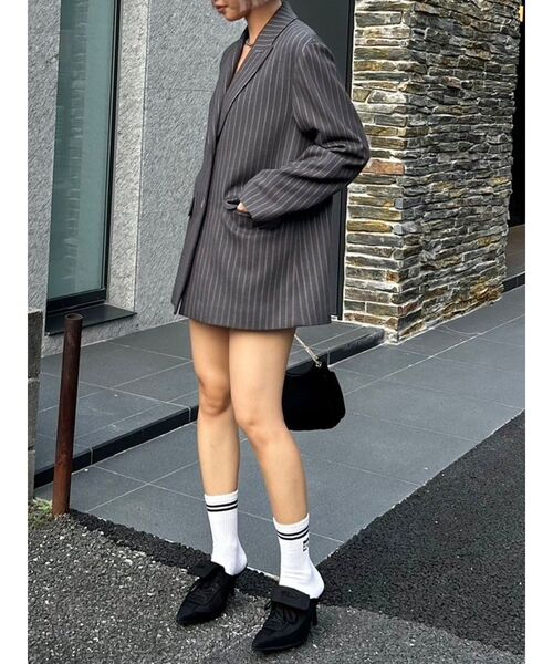 EVRIS（エヴリス）の「オーバーサイズジャケット【セットアップ着用可能】（テーラードジャケット・レディース・グレー/ブラック・FREE）」の15枚目の写真