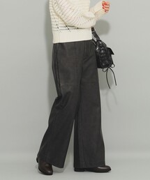 Ray BEAMS | フェイク レザー ワイド パンツ(その他パンツ)