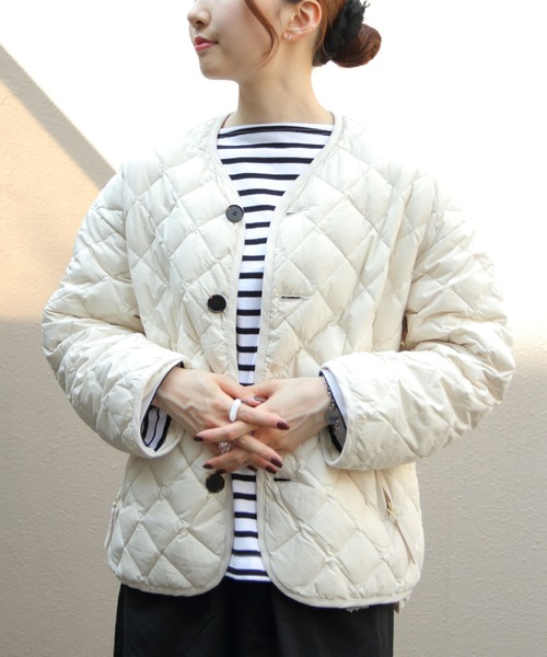 GYMPHLEX/ジムフレックス キルトダウンカラーレスジャケット QUILT