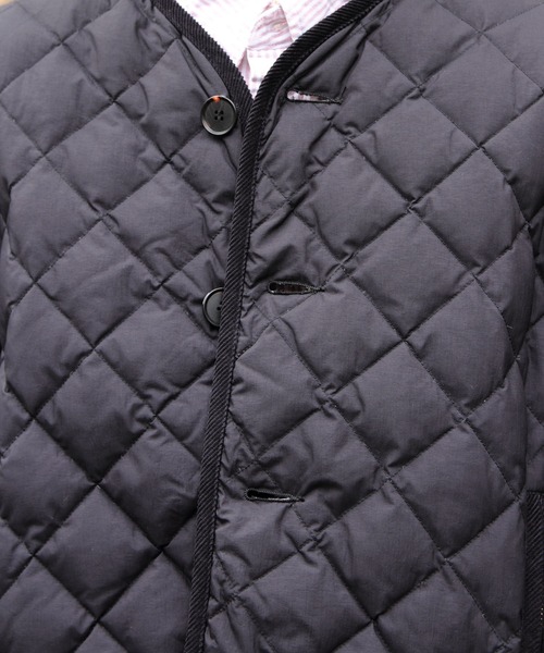 GYMPHLEX（ジムフレックス）の「GYMPHLEX/ジムフレックス　キルトダウンカラーレスジャケット　QUILT DOWN COLLARLESS JACKET　GY-A0431 NYM（ダウンジャケット/コート・レディース・ブラック/ナチュラル/ライトベージュ/オリーブ・14）」の11枚目の写真