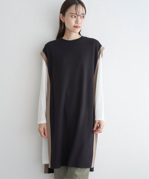 ikka（イッカ）の「ニットベストアンサンブルワンピース（ワンピース・レディース・ブラック/グリーン系その他/スモークグレー・M/L/S）」の4枚目の写真