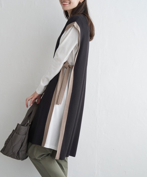 ikka（イッカ）の「ニットベストアンサンブルワンピース（ワンピース・レディース・ブラック/グリーン系その他/スモークグレー・M/L/S）」の2枚目の写真