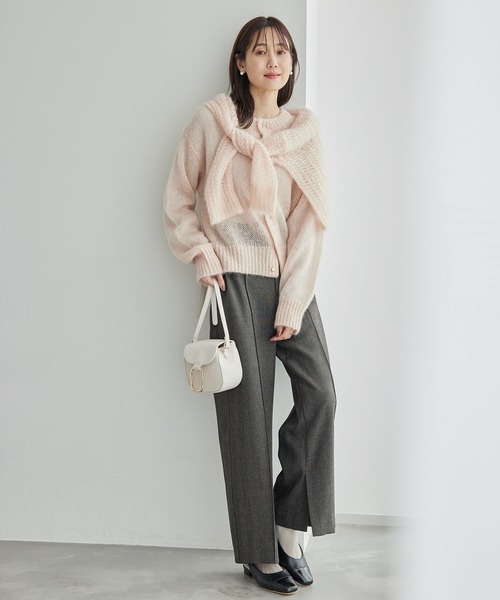 フォロー割引適用】Rene モヘヤ混 パールボタン カーディガン 黒 36 シ