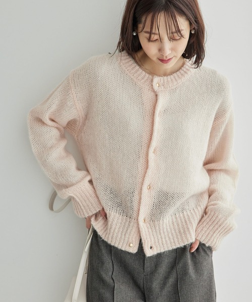 ROPE' PICNIC（ロペピクニック）の「モヘヤ混メタル釦カーディガン（カーディガン/ボレロ・レディース・キナリ/ピンク系その他2/ブラウン系その他3/グレー・38）」の18枚目の写真