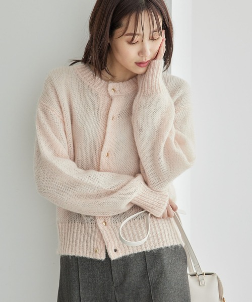 ROPE' PICNIC（ロペピクニック）の「モヘヤ混メタル釦カーディガン（カーディガン/ボレロ・レディース・キナリ/ピンク系その他2/ブラウン系その他3/グレー・38）」の17枚目の写真