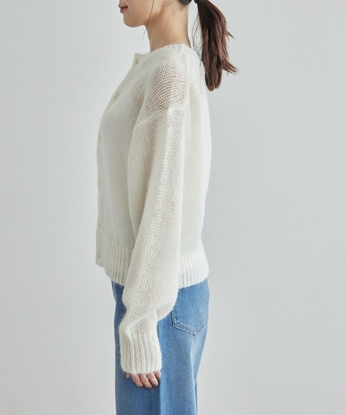 ROPE' PICNIC（ロペピクニック）の「モヘヤ混メタル釦カーディガン（カーディガン/ボレロ・レディース・キナリ/ピンク系その他2/ブラウン系その他3/グレー・38）」の14枚目の写真