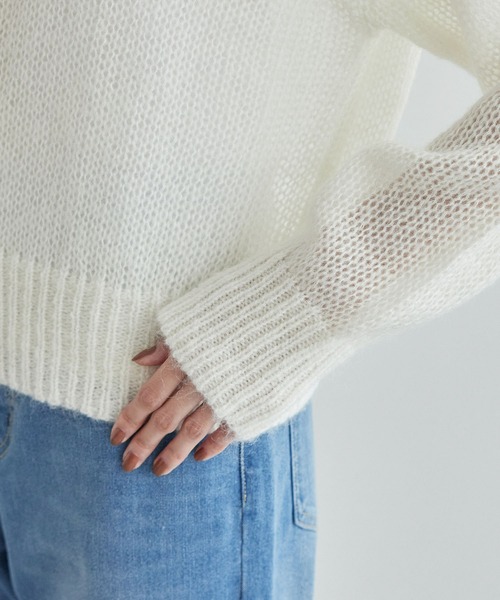 ROPE' PICNIC（ロペピクニック）の「モヘヤ混メタル釦カーディガン（カーディガン/ボレロ・レディース・キナリ/ピンク系その他2/ブラウン系その他3/グレー・38）」の11枚目の写真