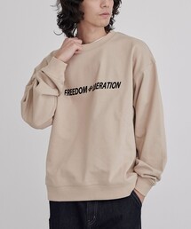 【WELLTECT】 ロゴプリントクルーネックスウェット