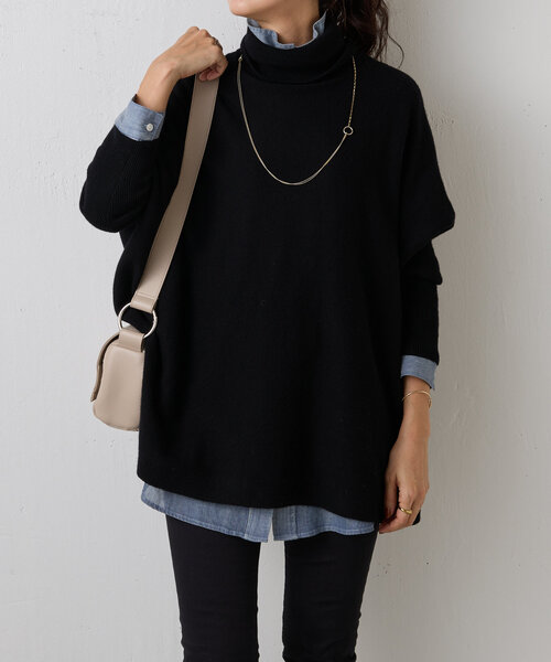 【新品】BEARDSLEY＊ビッグニットショートプルオーバー/ブラック BEARDSLEY（ビアズリー）の「ビッグニットタートル(ショート