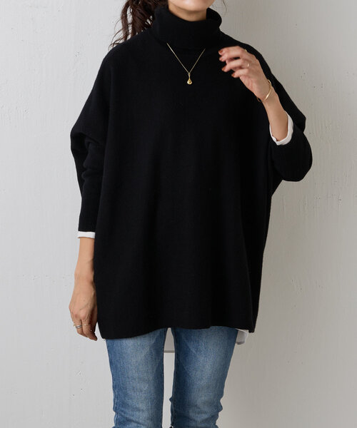 【新品】BEARDSLEY＊ビッグニットショートプルオーバー/ブラック BEARDSLEY（ビアズリー）の「ビッグニットタートル(ショート