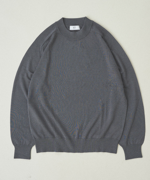 417 EDIFICE（フォーワンセブンエディフィス）の「Anti-pilling モックニット（ニット/セーター・メンズ・チャコールグレー/ライトグレー/ブラック/ベージュ/ネイビー/レッド/ブルー・SMALL/MEDIUM/LARGE）」の3枚目の写真