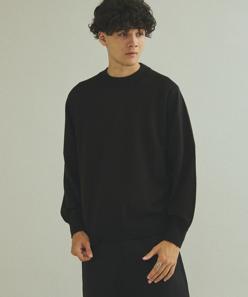 417 EDIFICE（フォーワンセブンエディフィス）の「Anti-pilling モックニット（ニット/セーター・メンズ・チャコールグレー/ライトグレー/ブラック/ベージュ/ネイビー/レッド/ブルー・SMALL/MEDIUM/LARGE）」の2枚目の写真