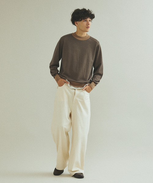 417 EDIFICE（フォーワンセブンエディフィス）の「Anti-pilling モックニット（ニット/セーター・メンズ・チャコールグレー/ライトグレー/ブラック/ベージュ/ネイビー/レッド/ブルー・SMALL/MEDIUM/LARGE）」の8枚目の写真