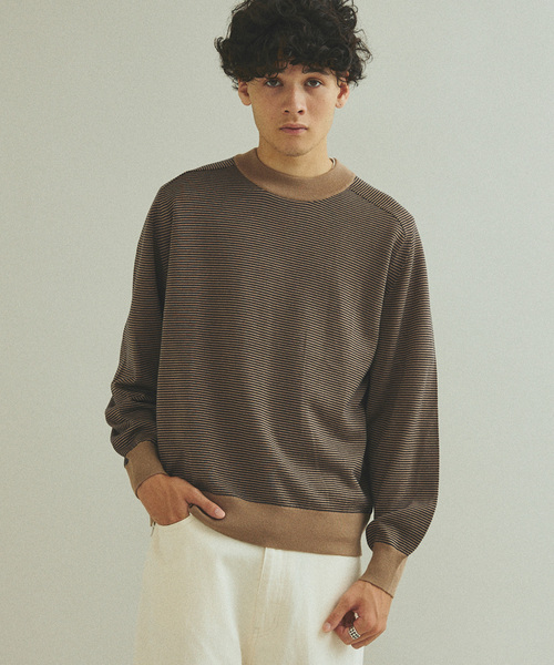 417 EDIFICE（フォーワンセブンエディフィス）の「Anti-pilling モックニット（ニット/セーター・メンズ・チャコールグレー/ライトグレー/ブラック/ベージュ/ネイビー/レッド/ブルー・SMALL/MEDIUM/LARGE）」の15枚目の写真